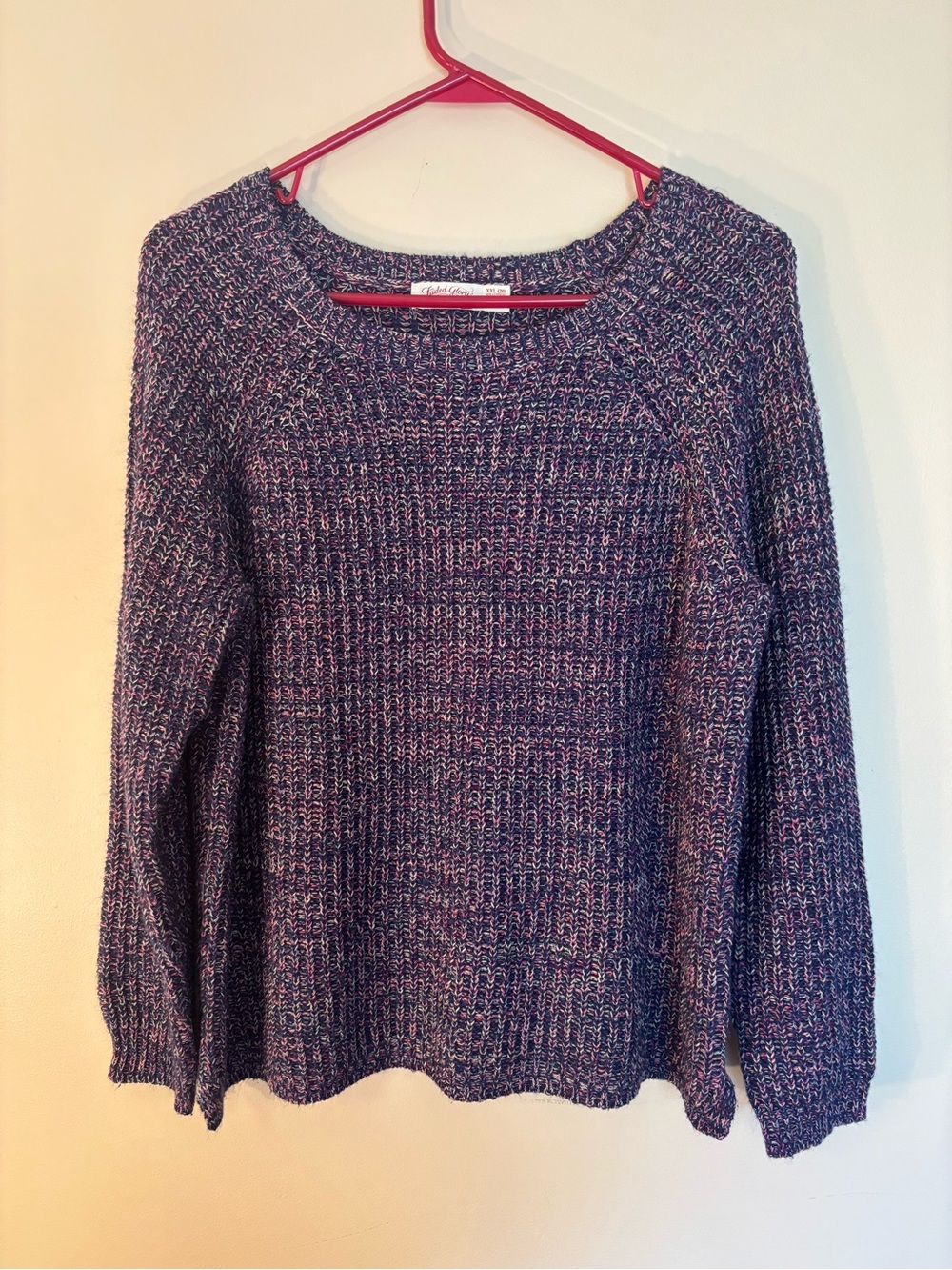 Faded Glory Purple Multicolor Crewneck Sweater